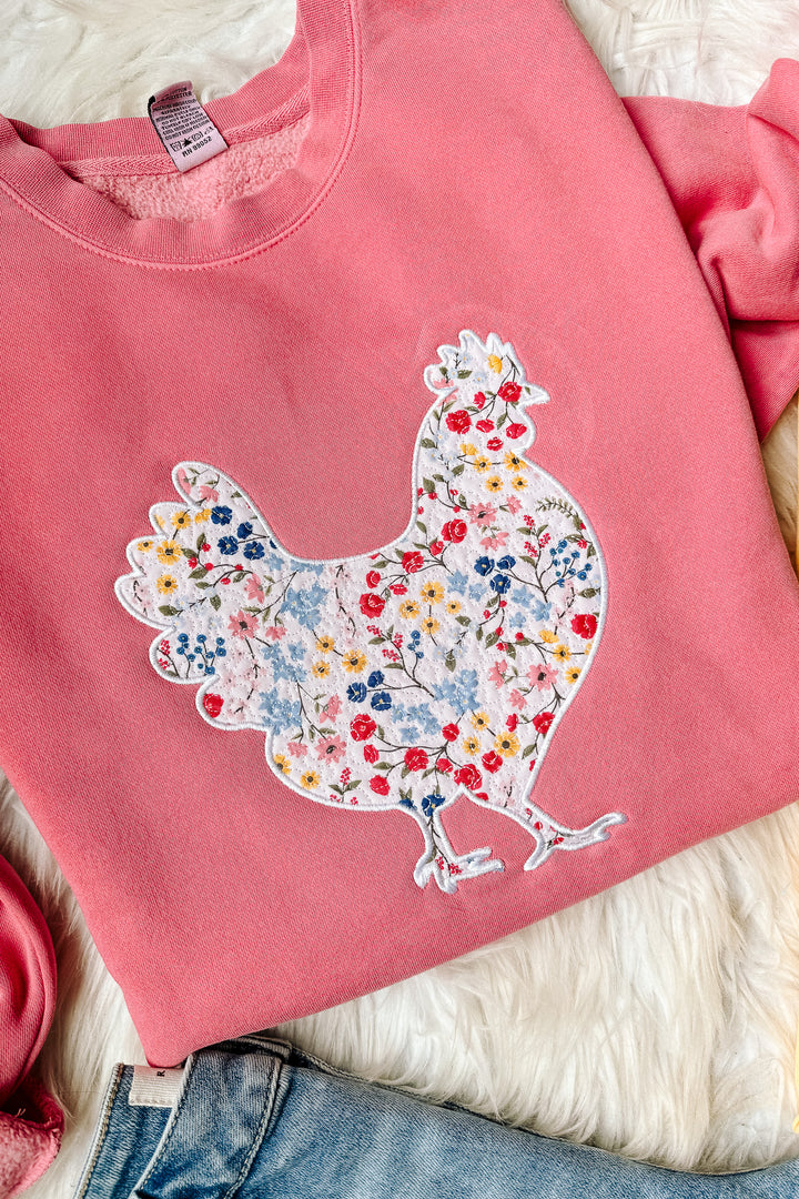 Floral Chickens Applique Graphics - Multiple Styles