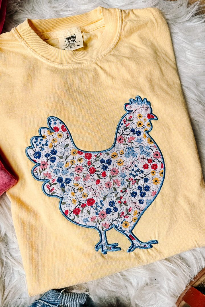 Floral Chickens Applique Graphics - Multiple Styles
