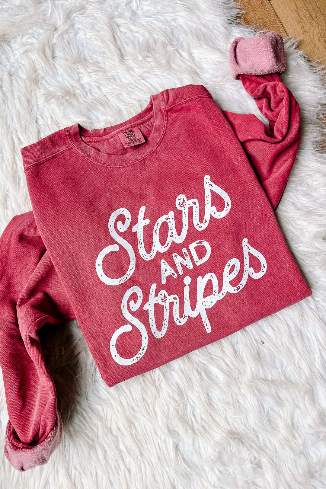 *DEAL* Stars & Stripes Crewneck Sweatshirt - Crimson