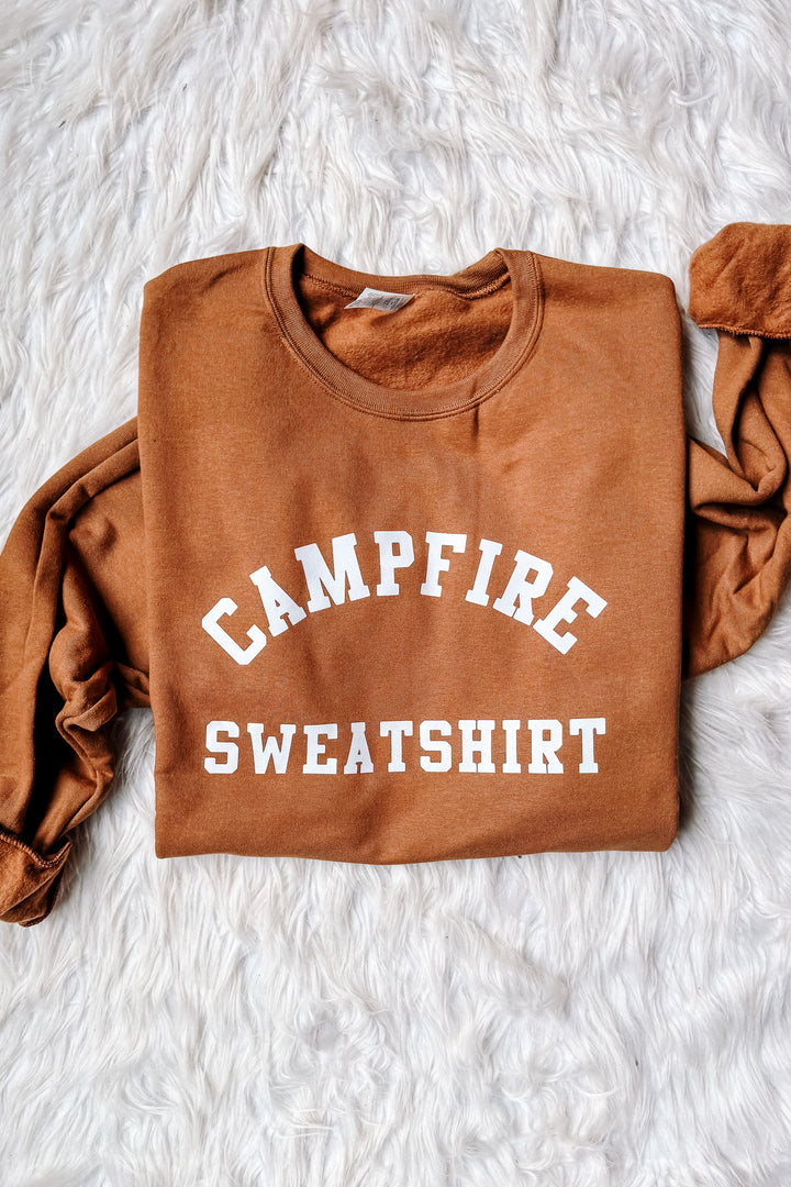 *DEAL* Campfire Sweatshirt Crewneck Sweatshirt - Golden Pecan