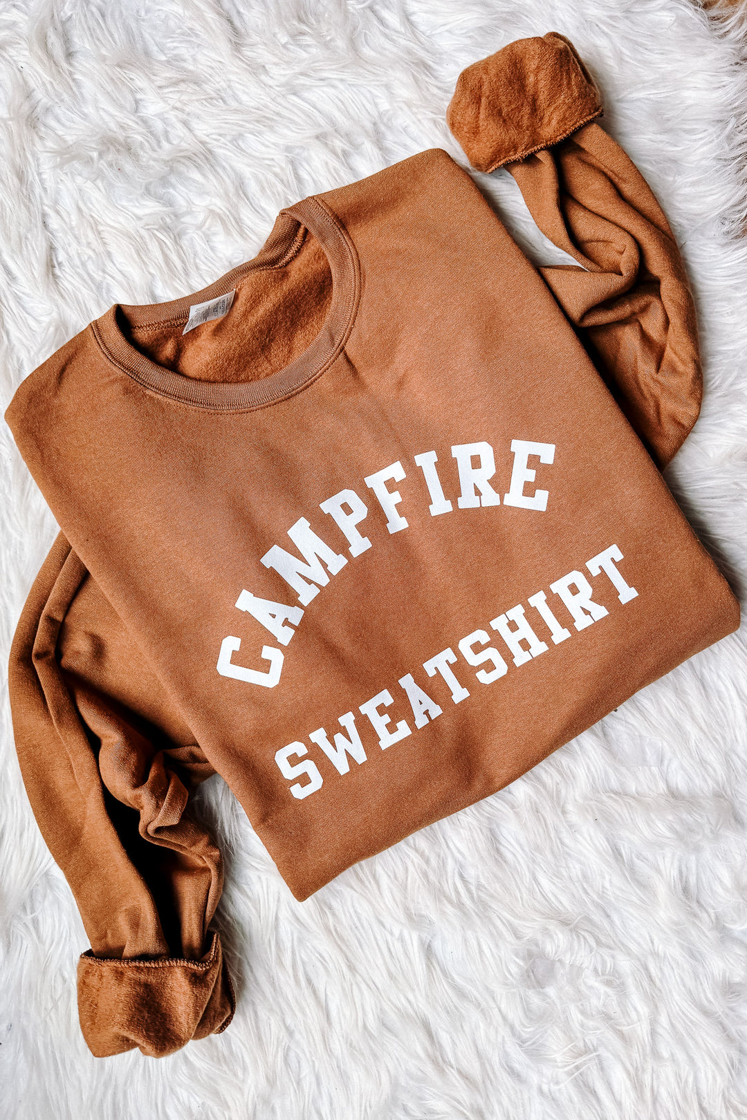 *DEAL* Campfire Sweatshirt Crewneck Sweatshirt - Golden Pecan