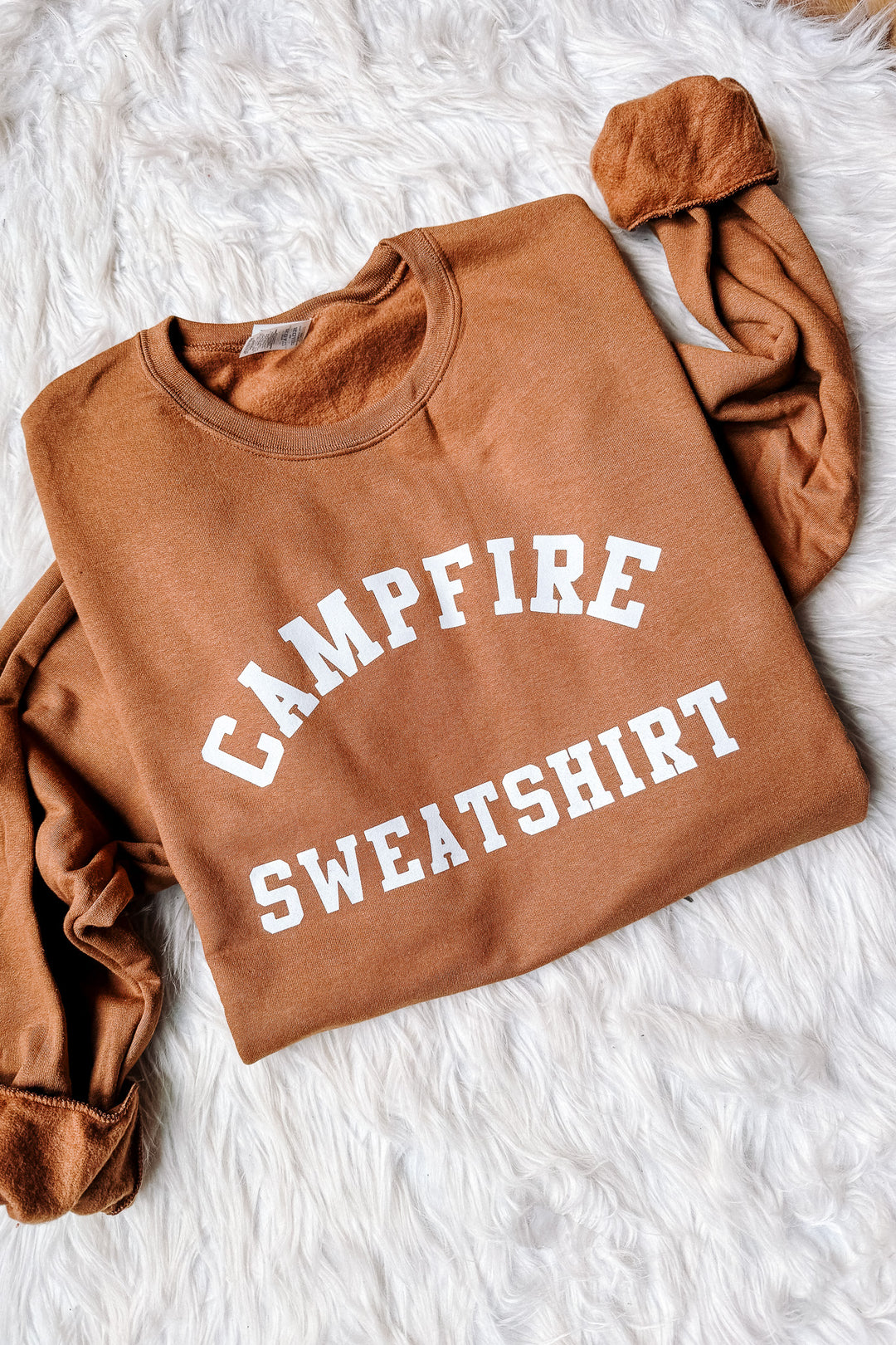 *DEAL* Campfire Sweatshirt Crewneck Sweatshirt - Golden Pecan