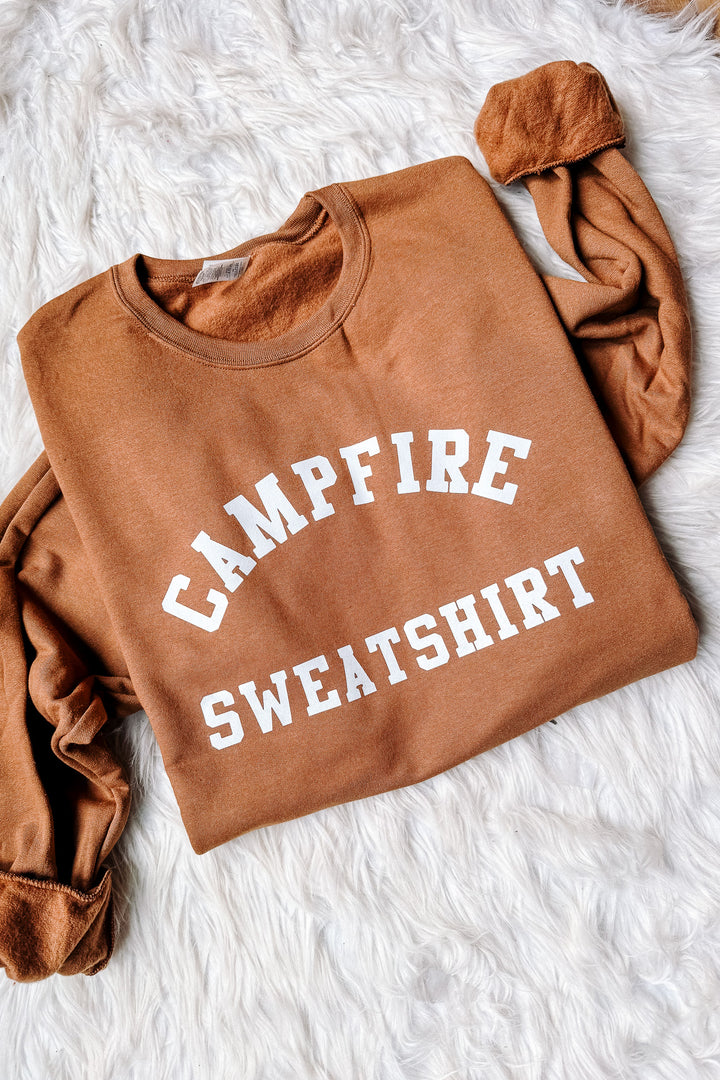 *DEAL* Campfire Sweatshirt Crewneck Sweatshirt - Golden Pecan
