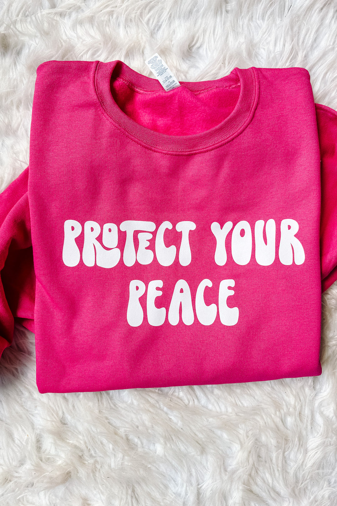 *DEAL* Protect Your Peace Crewneck Sweatshirt - Hot Pink