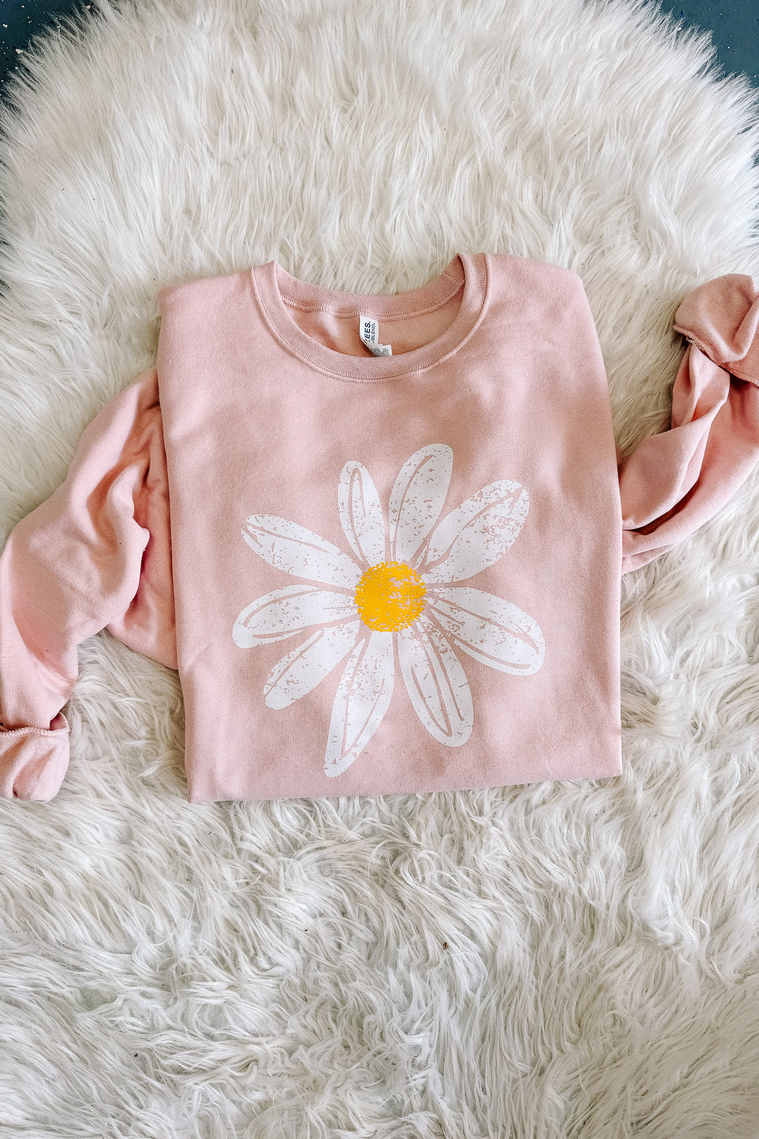 *DEAL* Happy Daisy Crewneck Sweatshirt - Blush