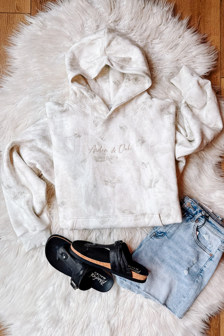 A&O Embroidered Camo Hoodie - White Birch