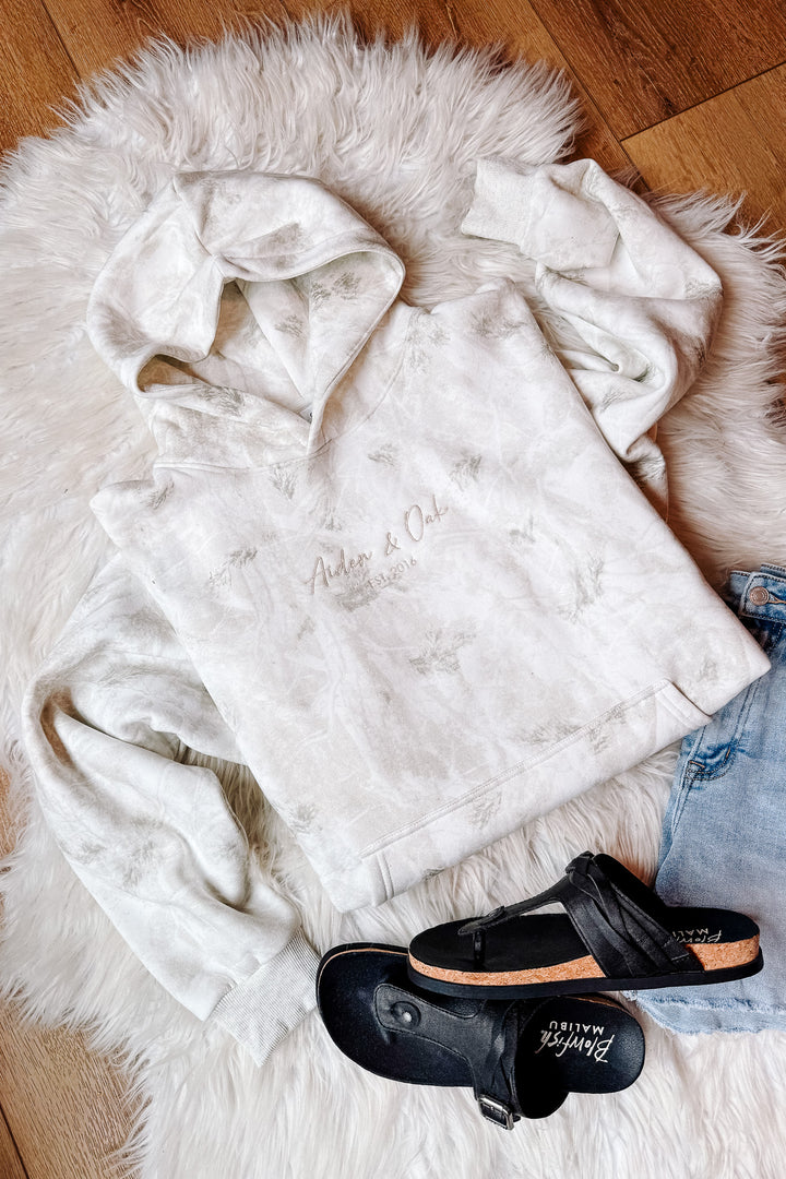 A&O Embroidered Camo Hoodie - White Birch