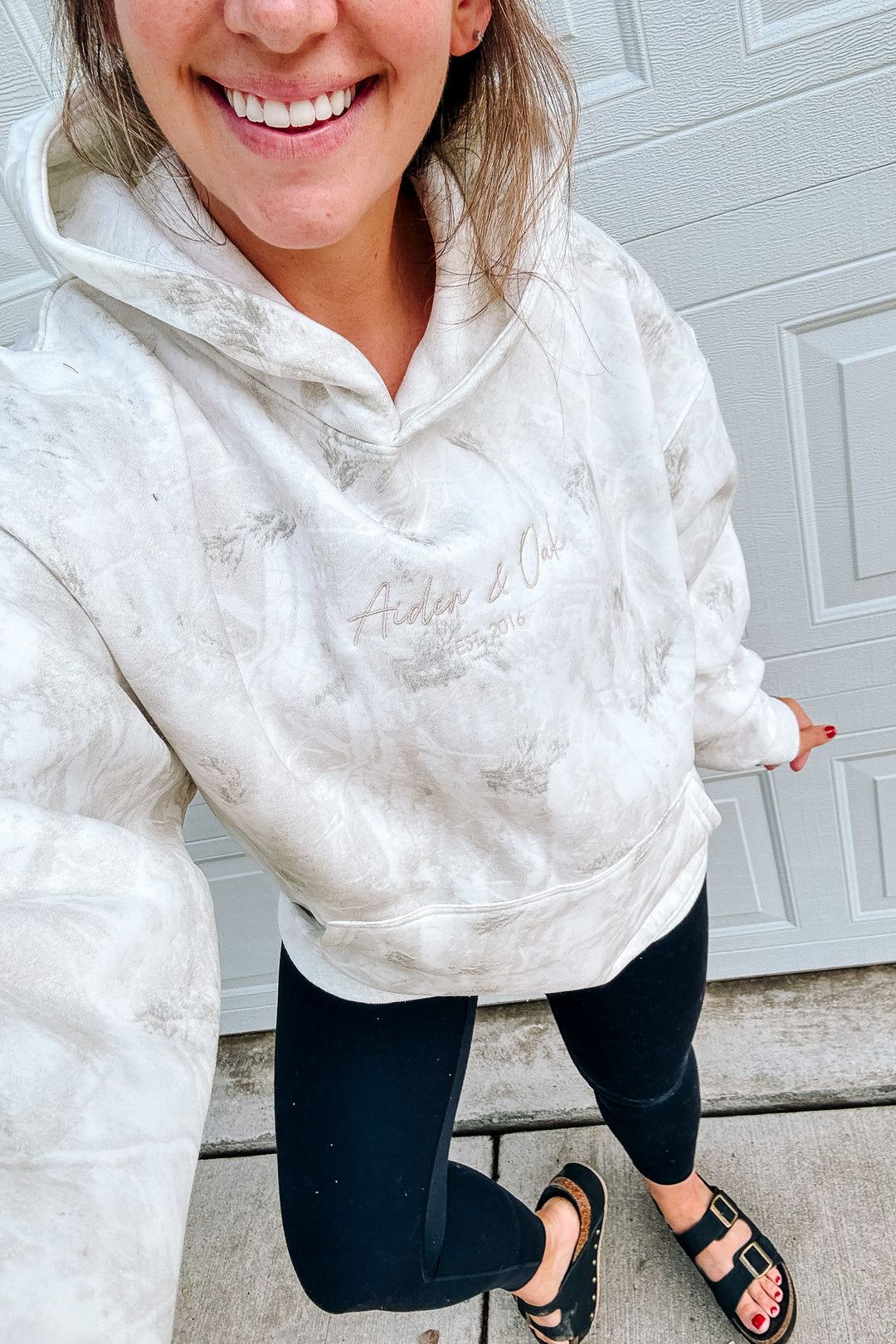 A&O Embroidered Camo Hoodie - White Birch