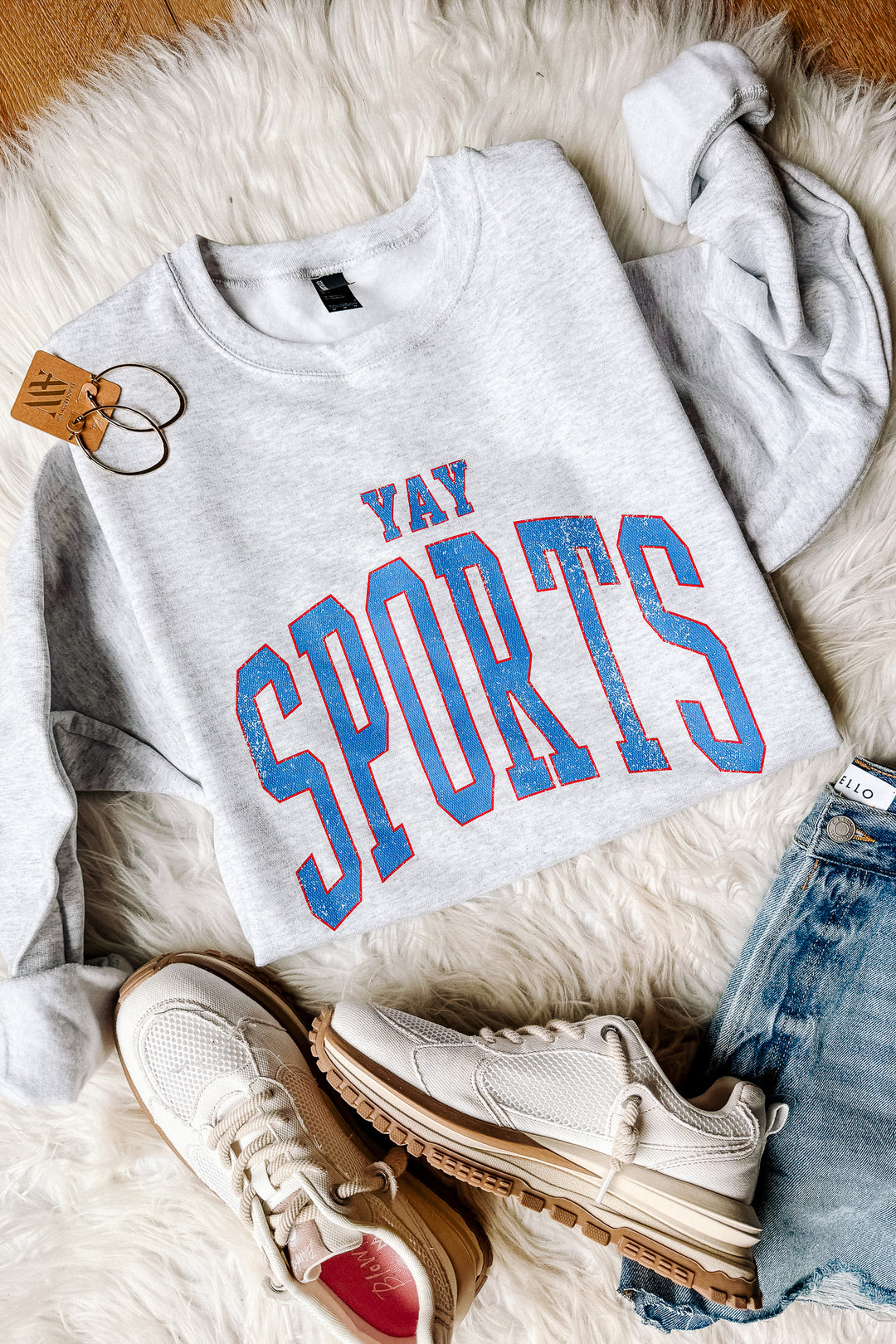 Yay Sports Crewneck Sweatshirt - Ash Grey