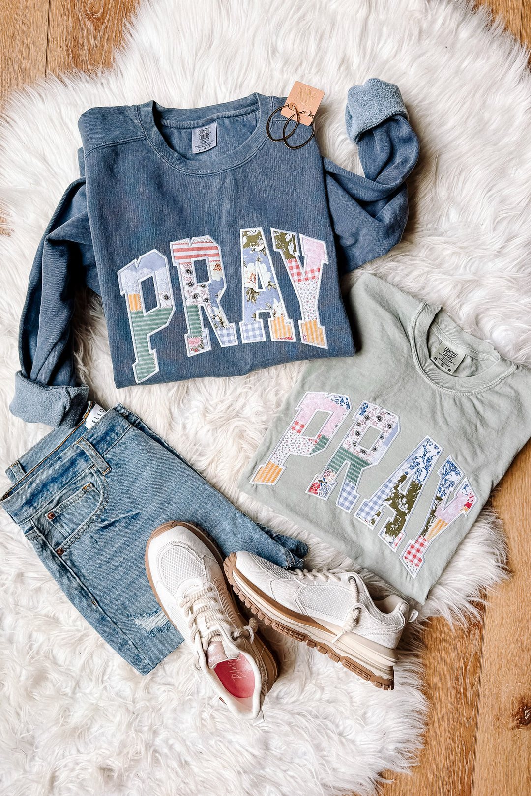 PRAY Patchwork Appliqué Graphic - Multiple Styles