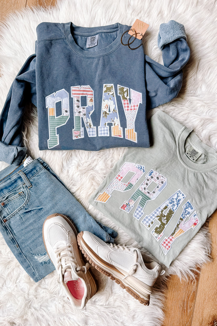 PRAY Patchwork Appliqué Graphic - Multiple Styles