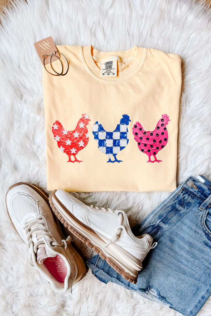 Chicky Trio Graphic Tee - Butter
