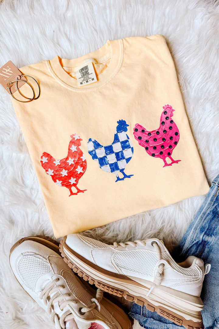 Chicky Trio Graphic Tee - Butter