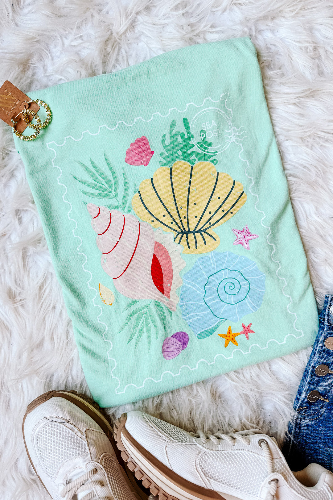 Shell Stamp Graphic Tee - Island Reef