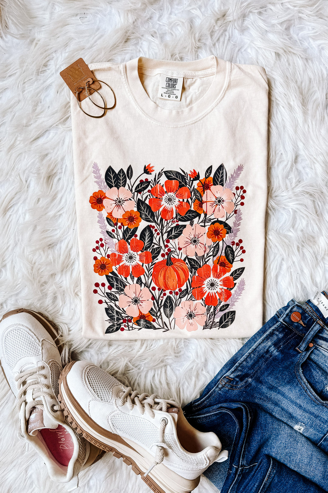 Autumn Wildflower Graphic Tee - Ivory