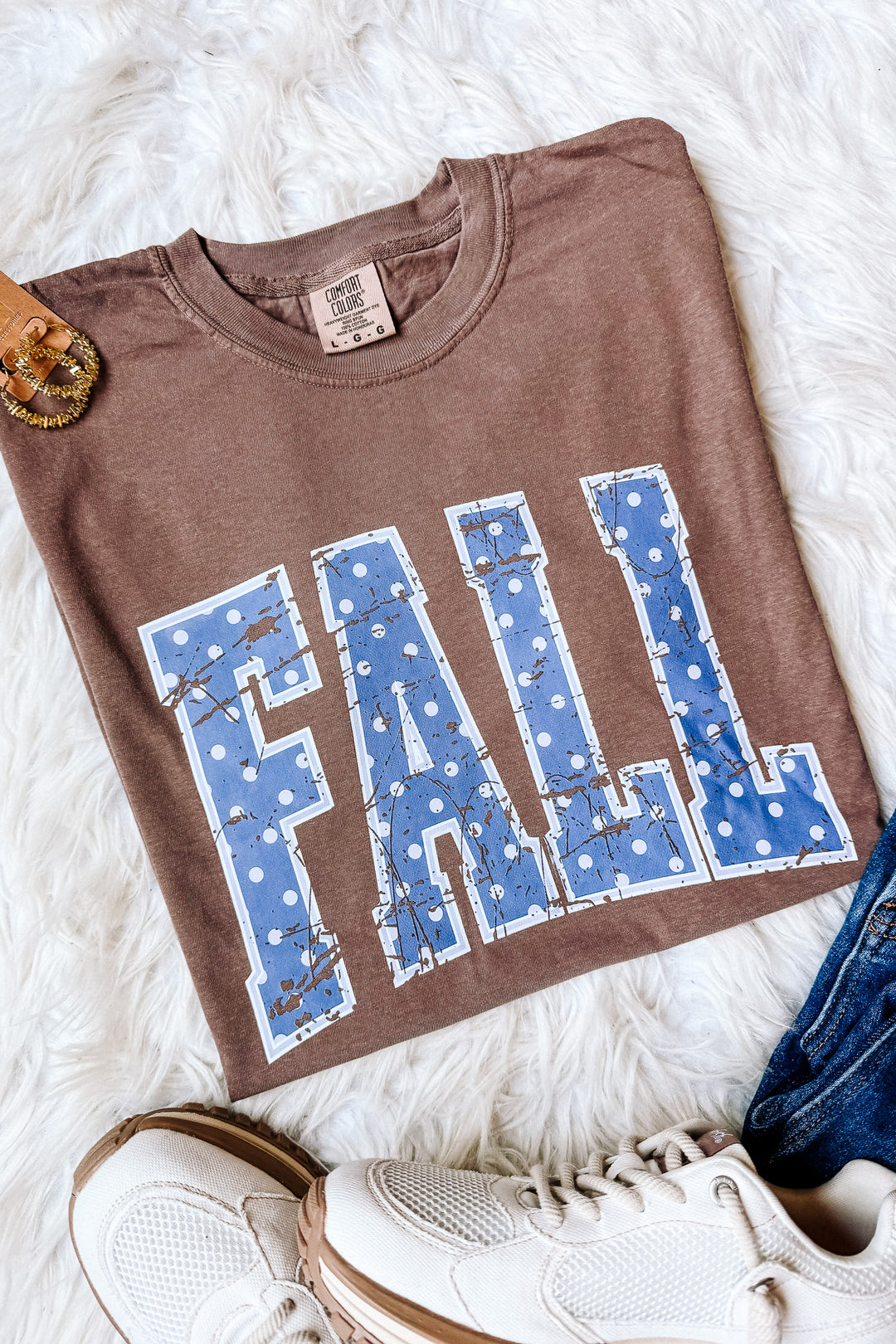 Polka Dot Fall Graphic Tee - Multiple Colors