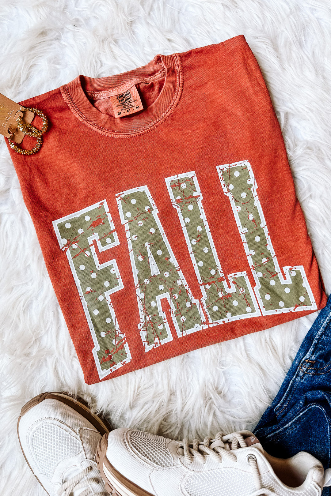 Polka Dot Fall Graphic Tee - Multiple Colors