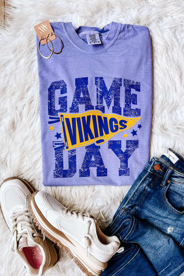 Game Day Vikings Pennant Graphic Tee - Violet