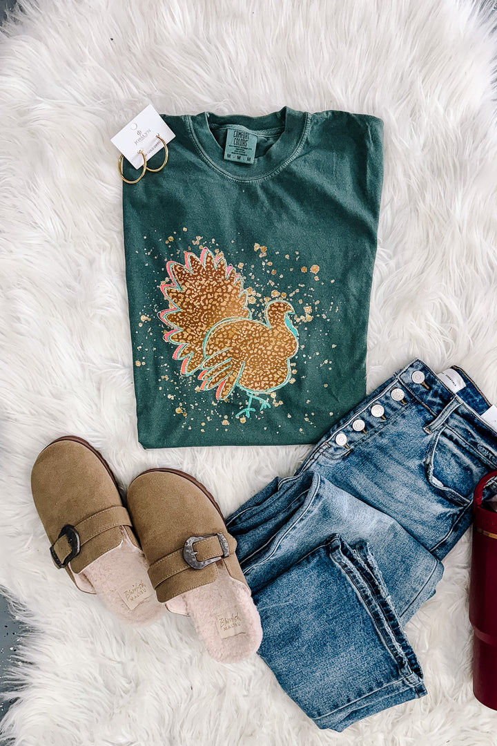 Turkey Vibes Graphic Tee - Blue Spruce