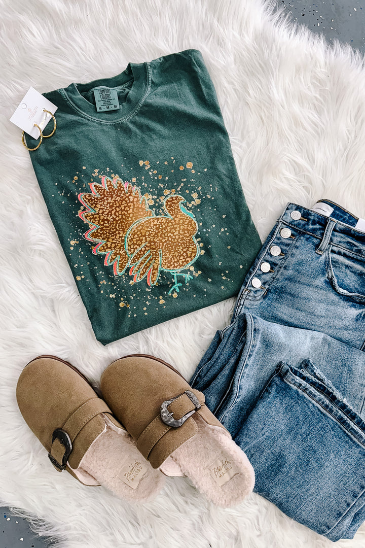 Turkey Vibes Graphic Tee - Blue Spruce