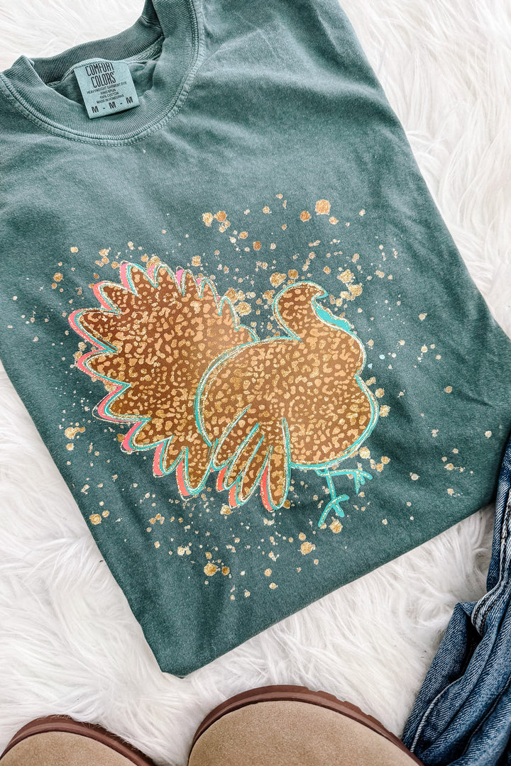 Turkey Vibes Graphic Tee - Blue Spruce