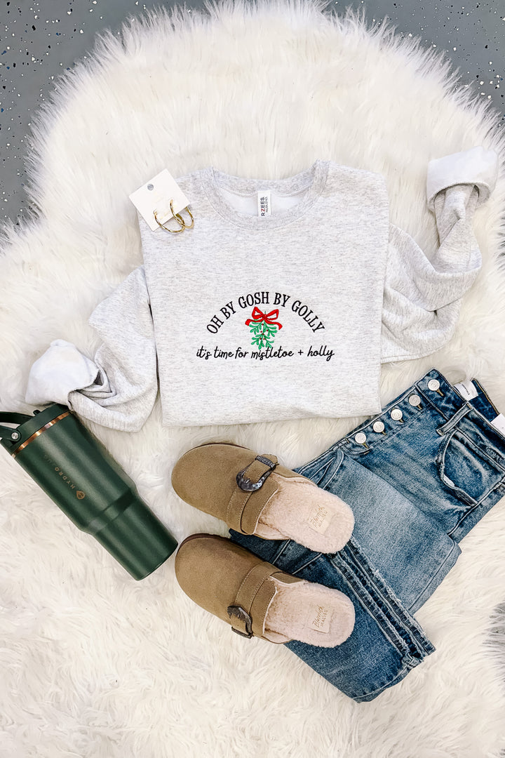 Oh By Gosh By Golly Embroidered Sweatshirt - Ash Grey