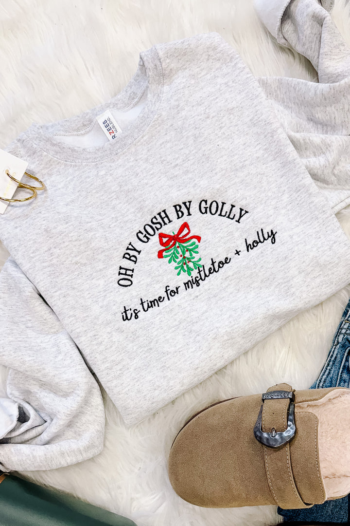 Oh By Gosh By Golly Embroidered Sweatshirt - Ash Grey