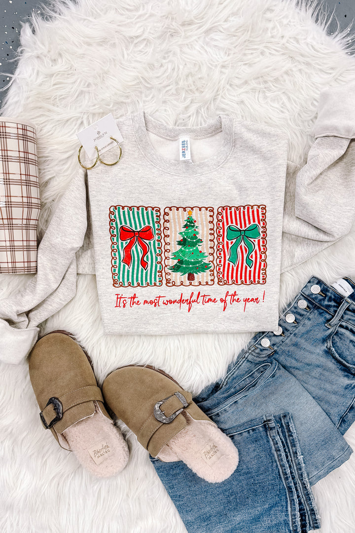 The Most Wonderful Time Graphic Sweatshirt - Oatmeal Heather