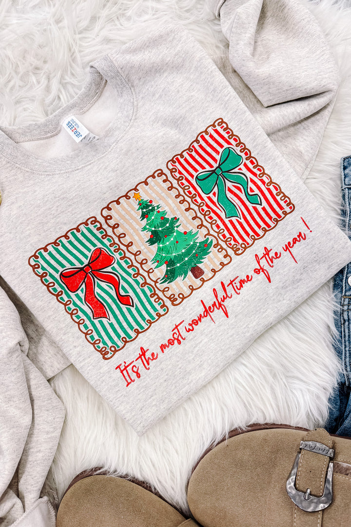 The Most Wonderful Time Graphic Sweatshirt - Oatmeal Heather