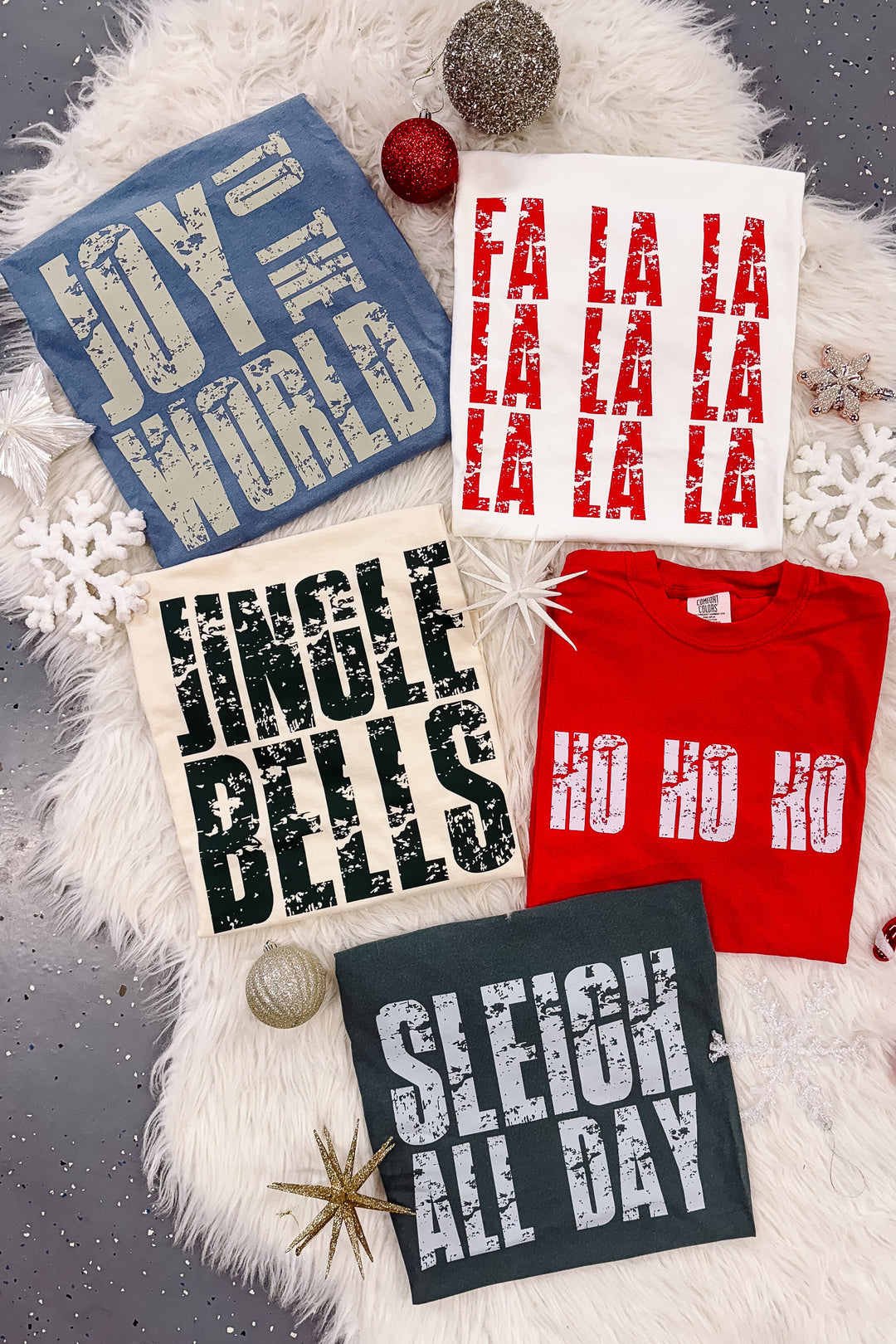 Joy to the World Graphic Tee - Blue Jean