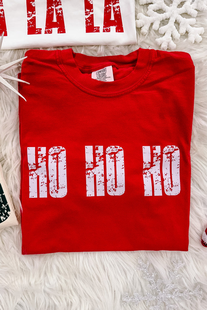 Ho Ho Ho Graphic Tee - Red