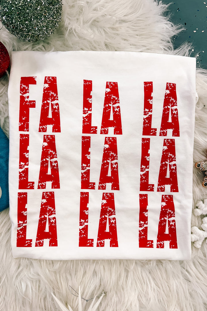 Fa La La Graphic Tee - White