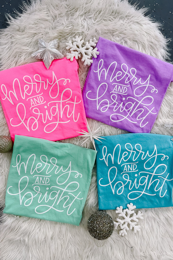 *DEAL* Neon Merry & Bright Graphic Tees - Multiple Colors