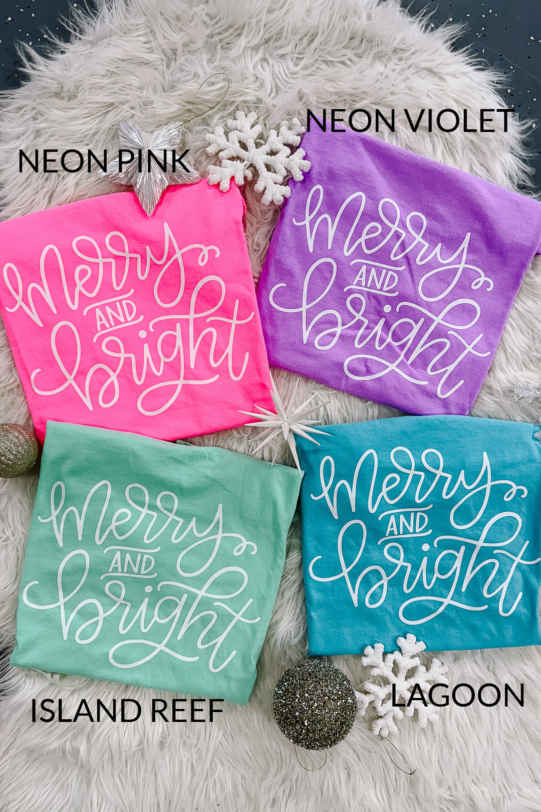 *DEAL* Neon Merry & Bright Graphic Tees - Multiple Colors