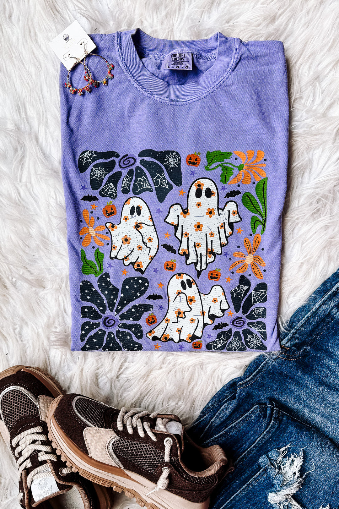 Haunting in Style Graphic Tee - Violet
