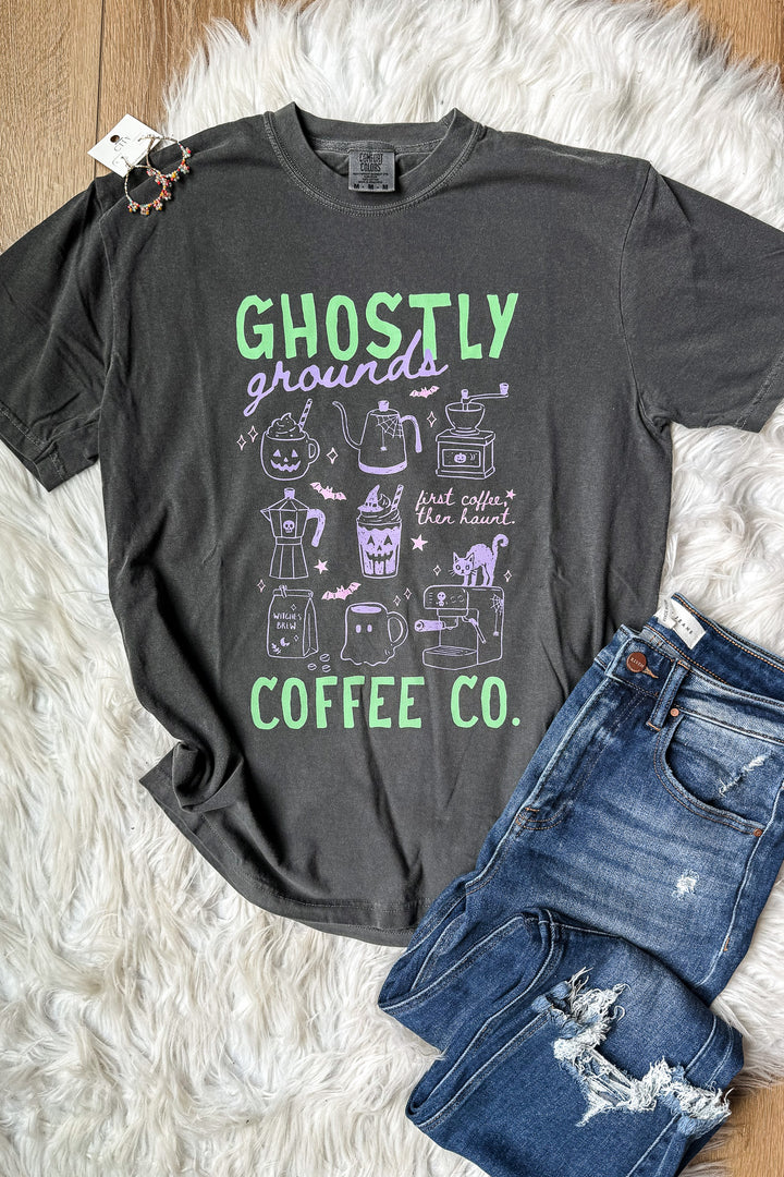 Ghostly Grounds Graphic Tee - Pepper