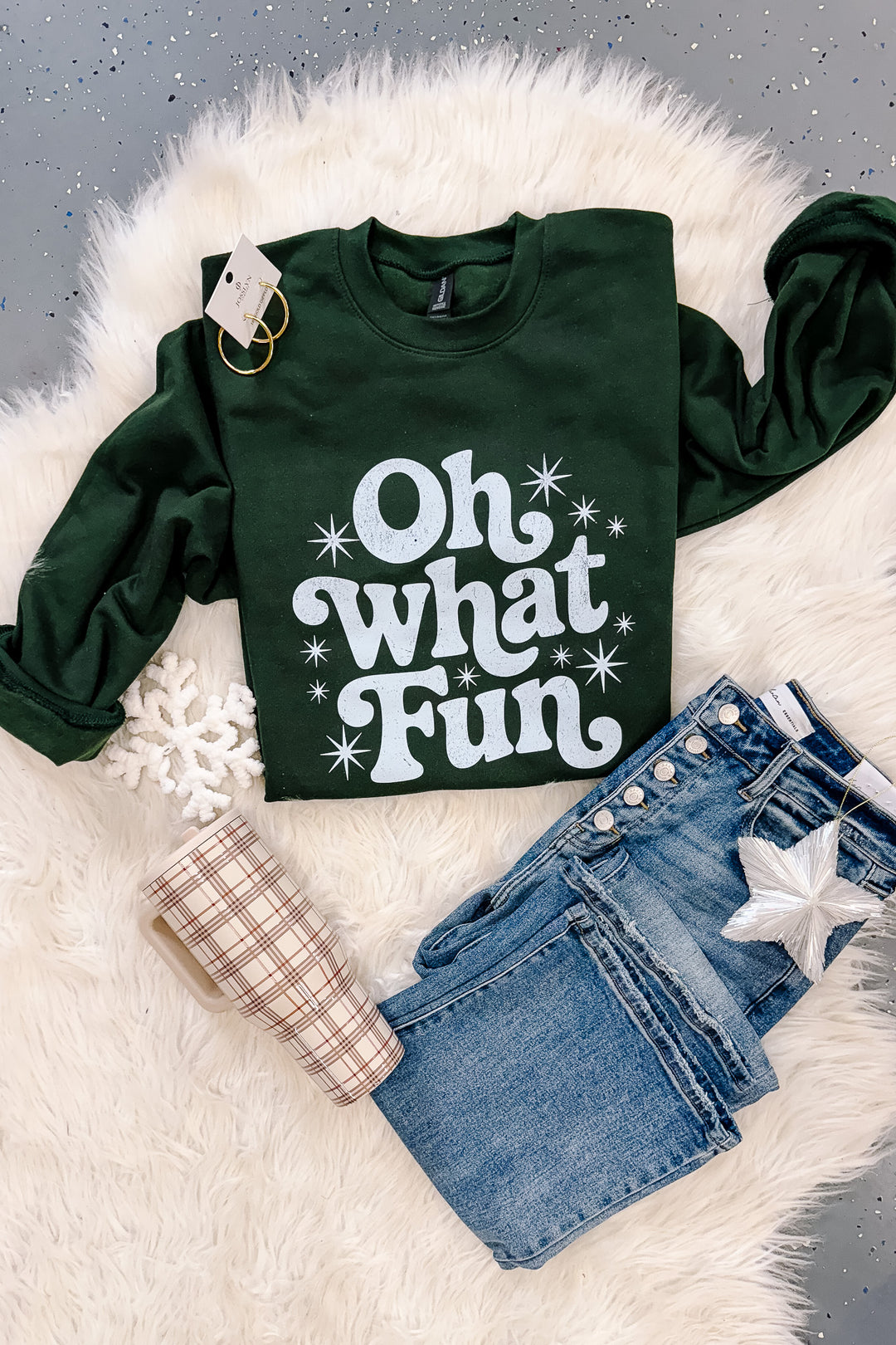 Oh What Fun Sweatshirt - Forest Green