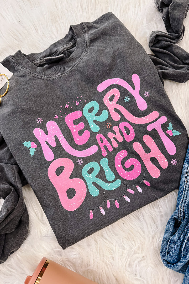 Dreamy Merry & Bright Graphic Long Sleeve - Pepper