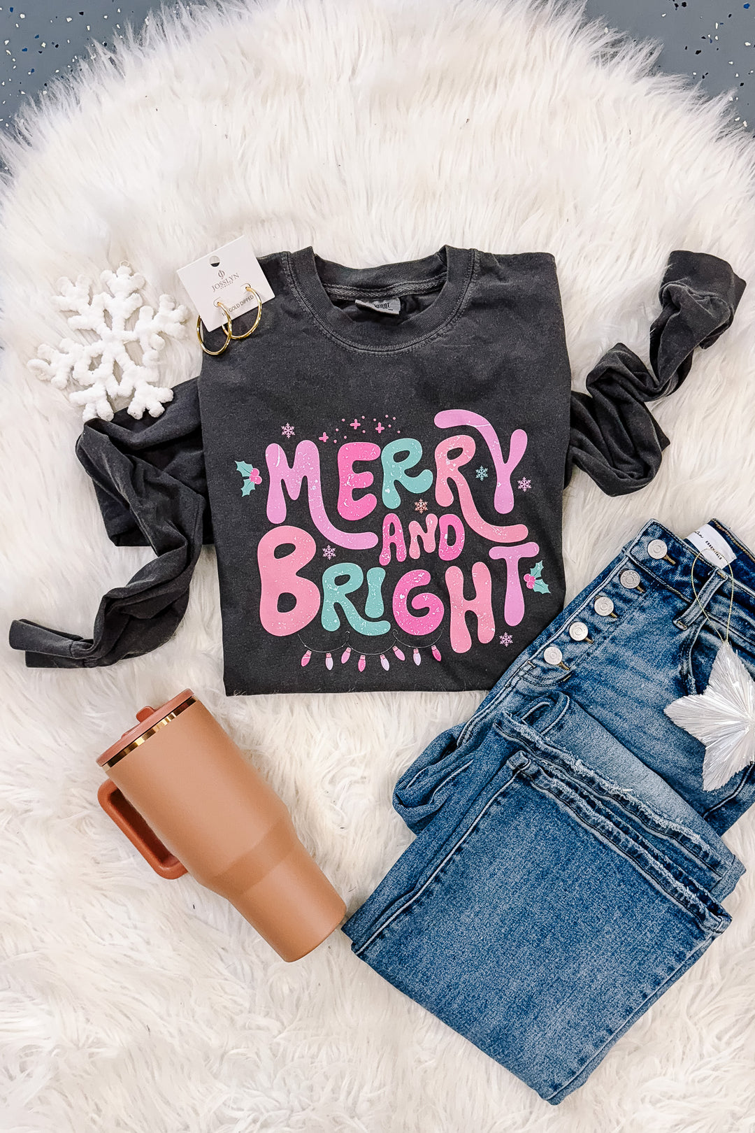 Dreamy Merry & Bright Graphic Long Sleeve - Pepper