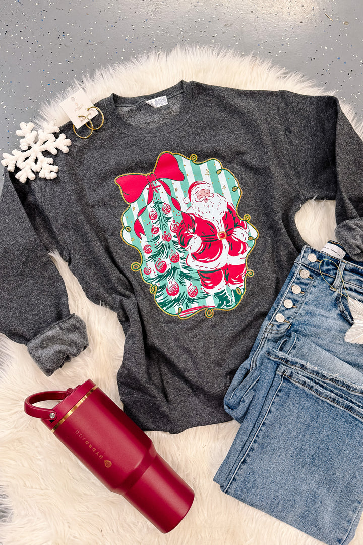 Old Saint Nick Crewneck Sweatshirt - Black Heather