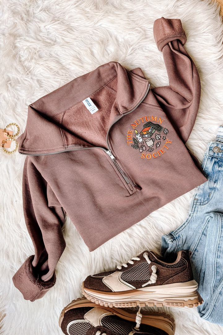 The Autumn Society Embroidered Half Zip - Java