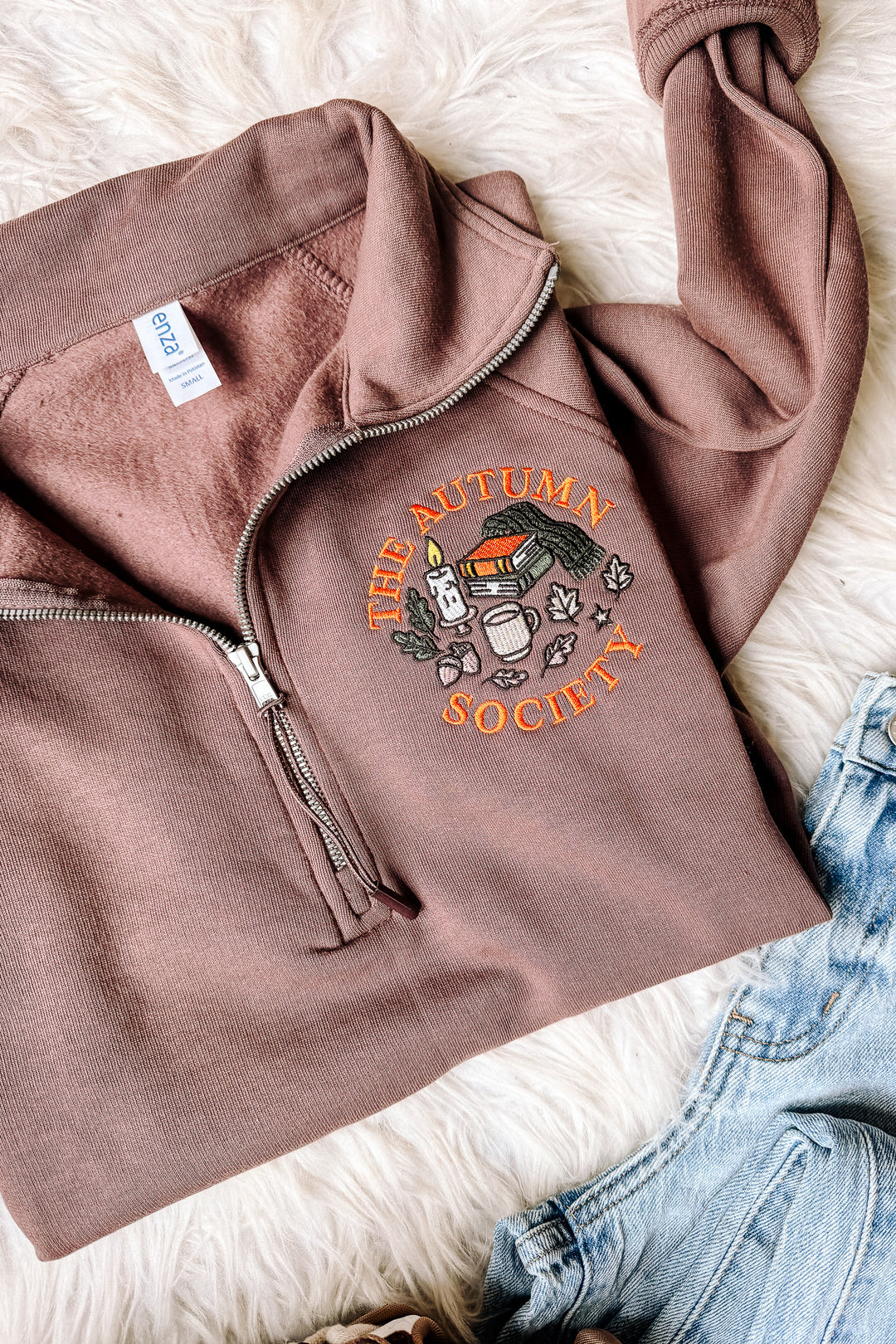 The Autumn Society Embroidered Half Zip - Java