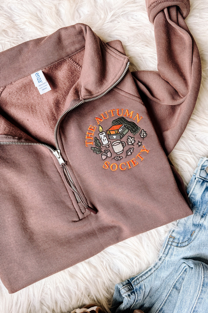 The Autumn Society Embroidered Half Zip - Java