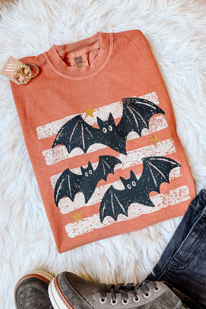 Striped Bats Graphic Tee - Yam