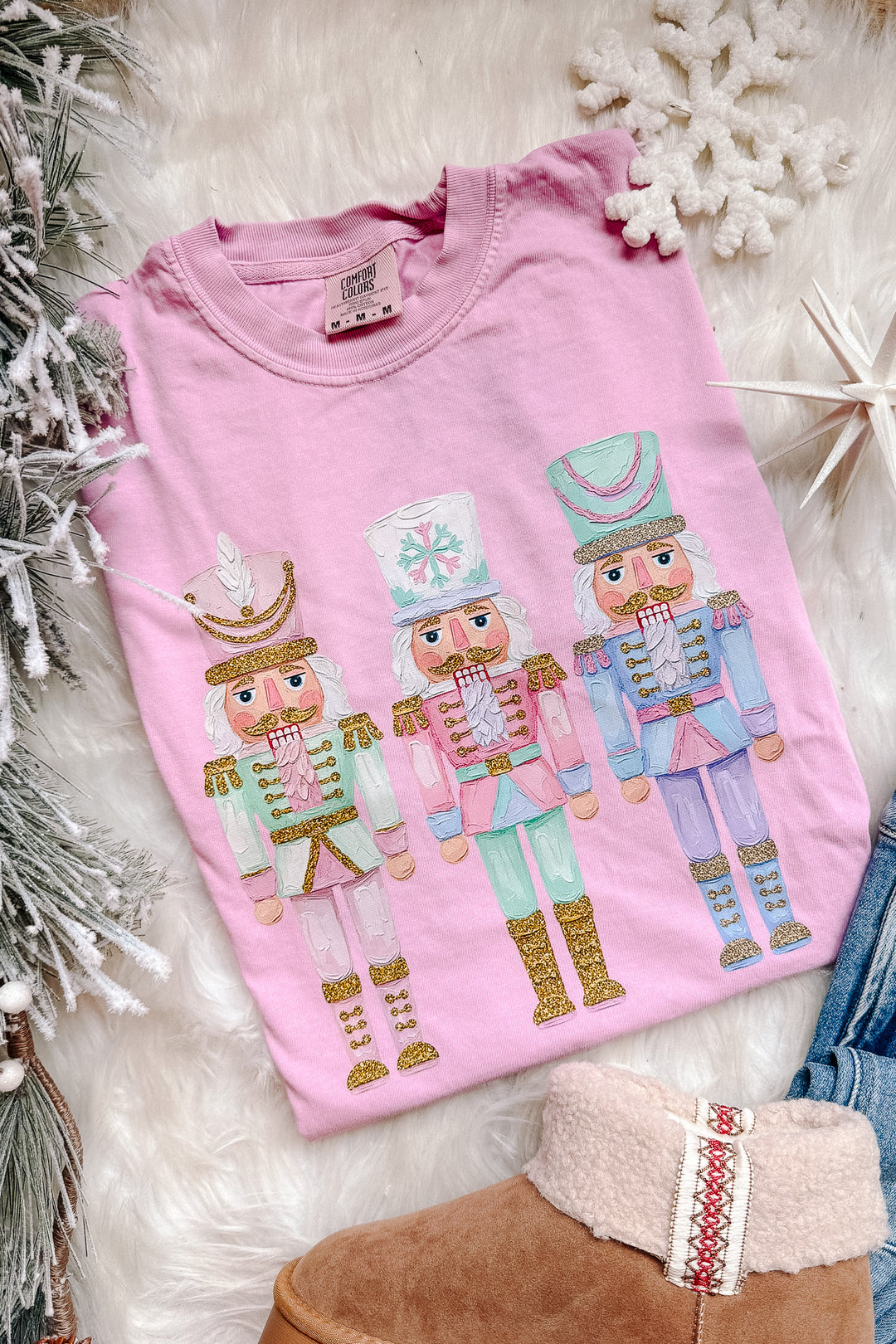 Pastel Nutcrackers Graphic Tee - Rose Quartz