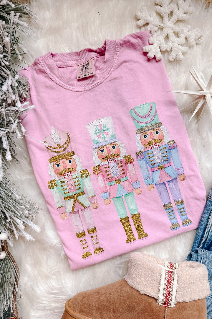 Pastel Nutcrackers Graphic Tee - Rose Quartz