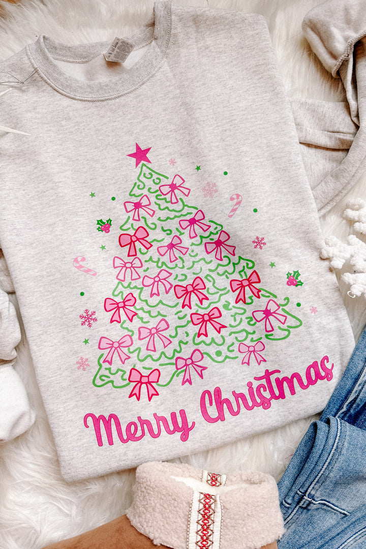 Ribbon Tree Graphic Sweatshirt - Oatmeal Heather
