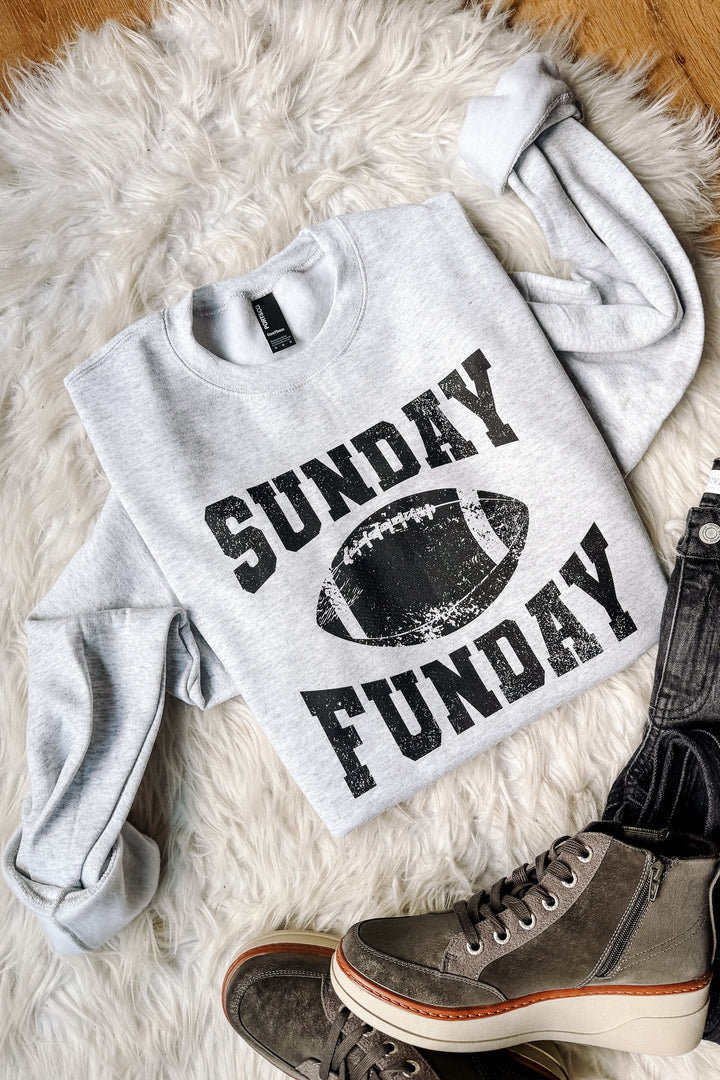 Sunday Fun Day Graphic Sweatshirt - Ash Grey
