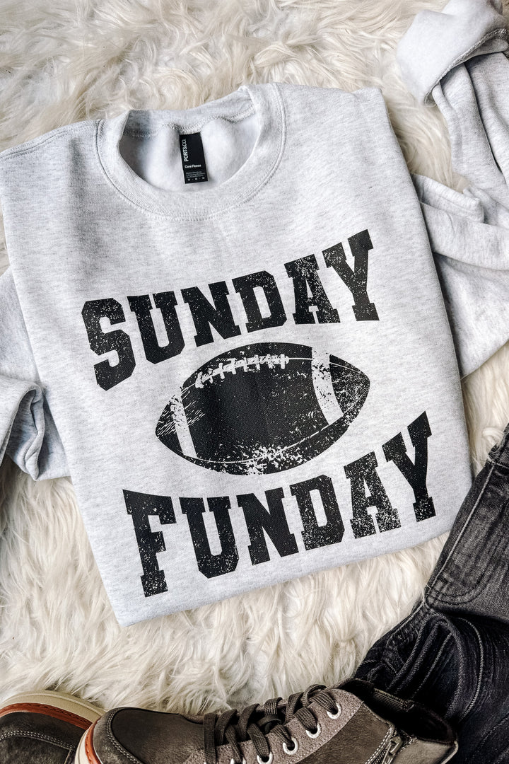Sunday Fun Day Graphic Sweatshirt - Ash Grey