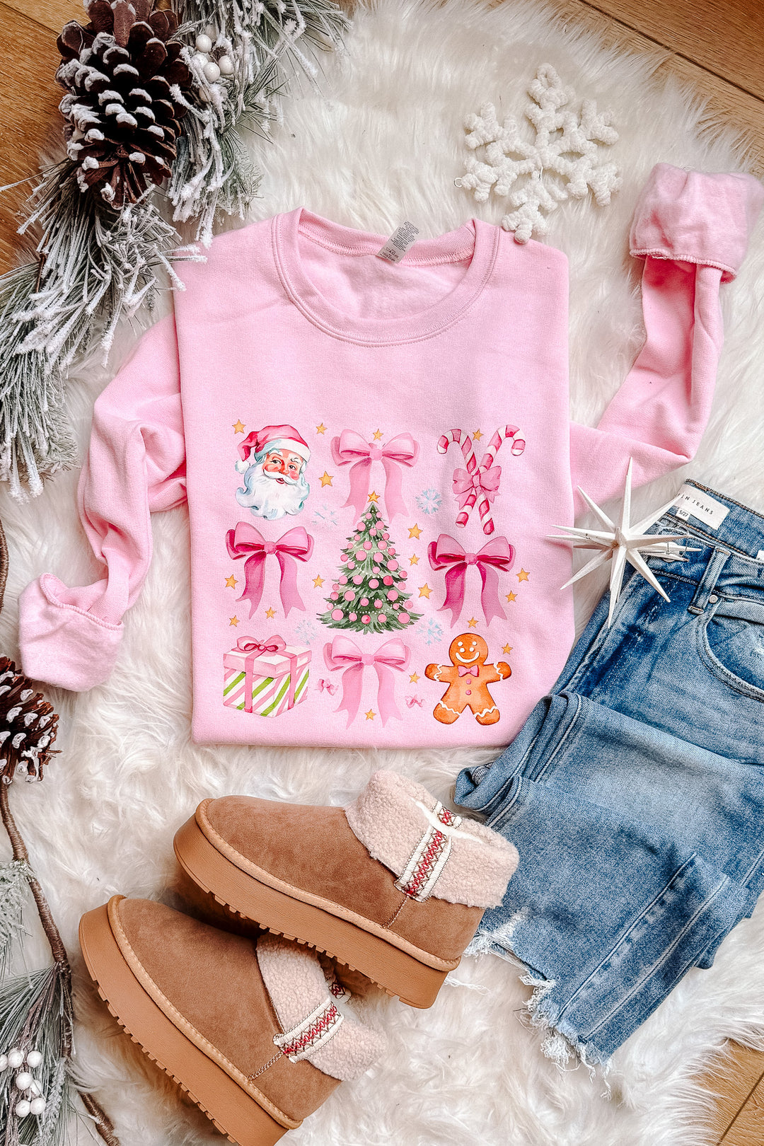 Merry & Pink Graphic Sweatshirt - Classic Pink